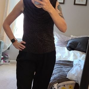 Vintage Sparkling Draped Neck Top